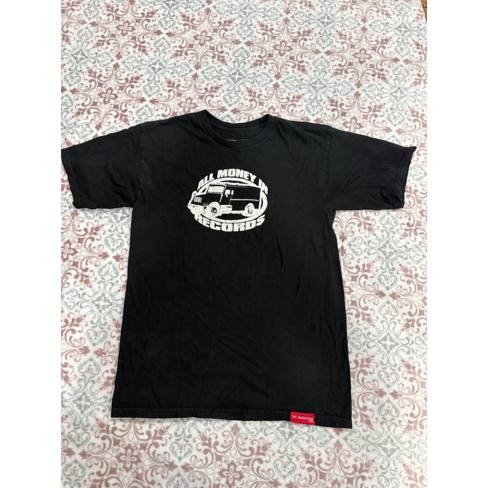 The Marathon Clothing All Money In Records T-Shirt Medium Black Nipsey Hussle